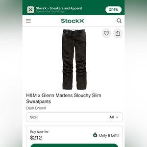 H&M x Glenn Martens Slouchy Slim Sweatpants